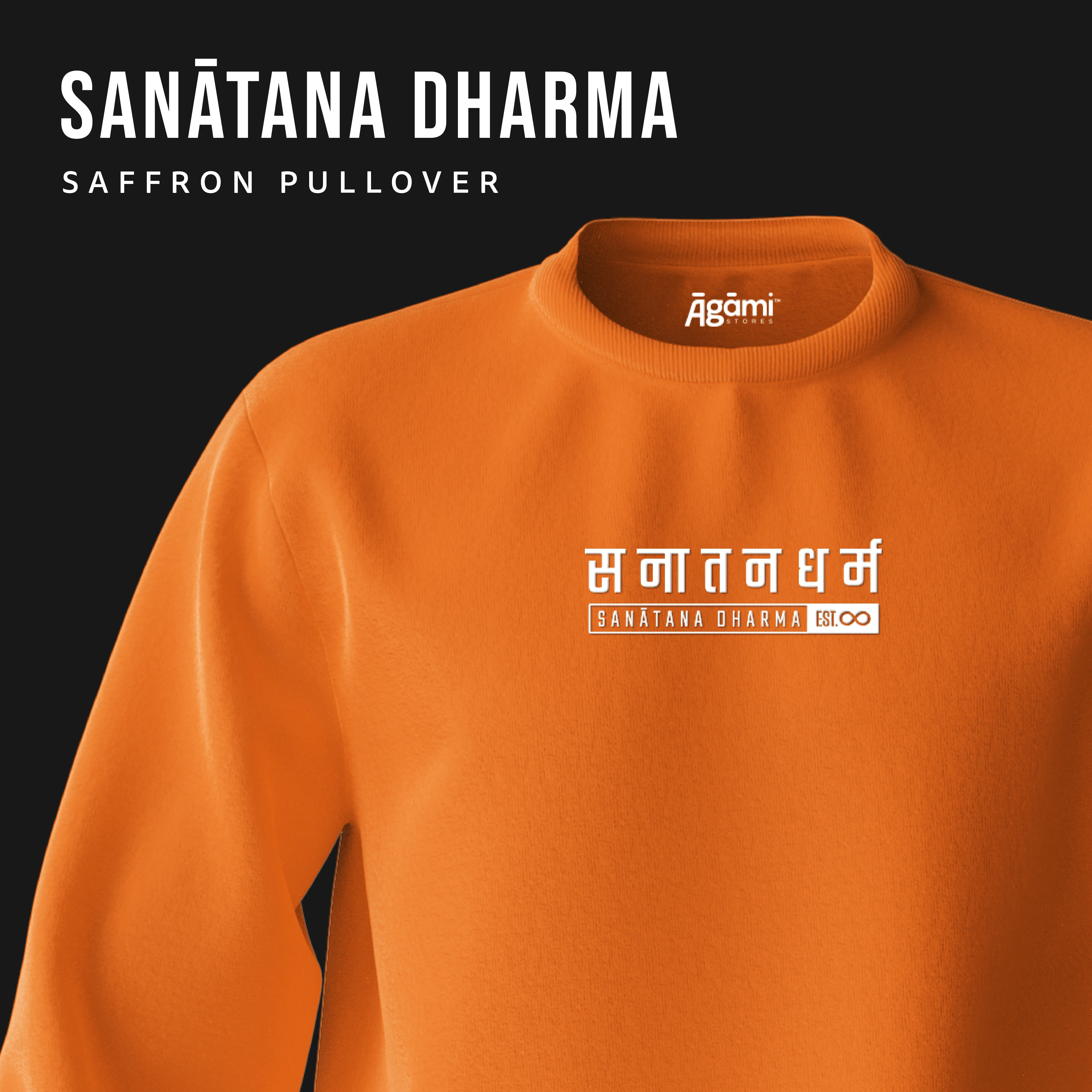 Classic Sanatana Dharma Sweatshirt | Orange - Image 3