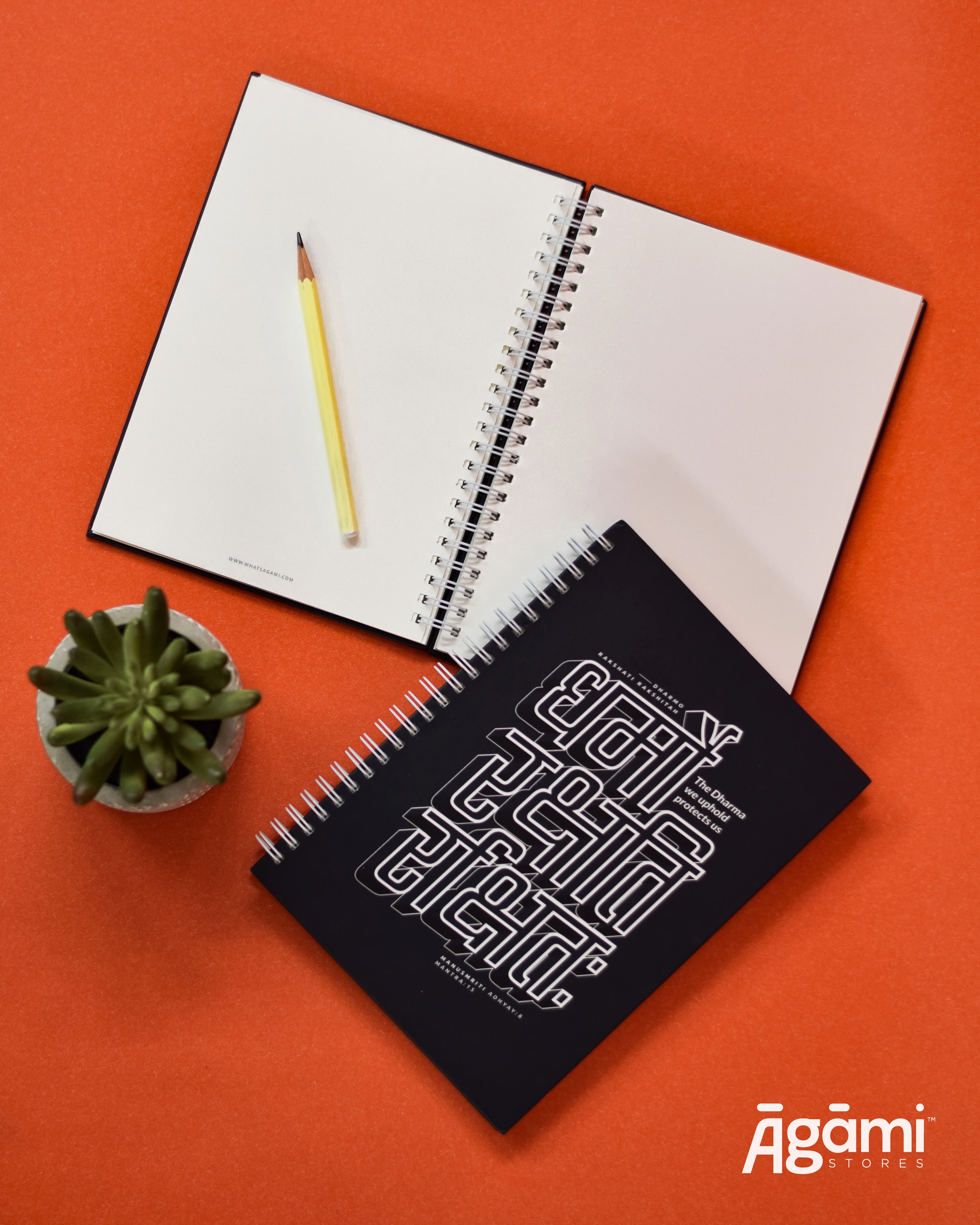 Dharmo Rakshati Rakshitah A5 Spiral Notebook | Black - Image 4