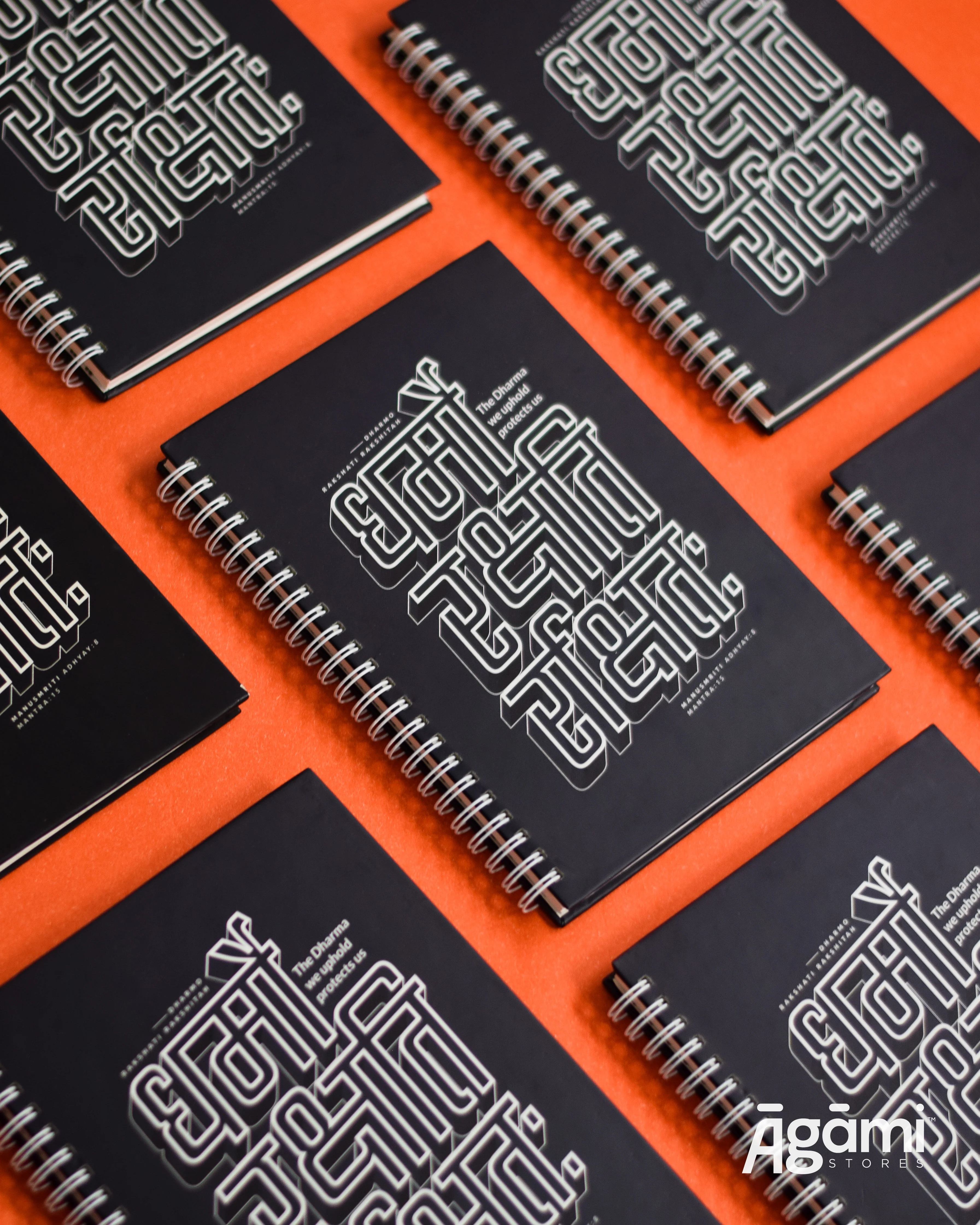 Dharmo Rakshati Rakshitah A5 Spiral Notebook | Black - Image 9