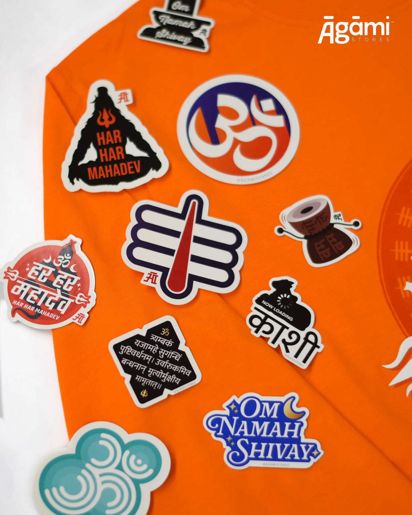 Har Har Mahadev Shiva Pack | T-shirt, Stickers & Badge - Image 3
