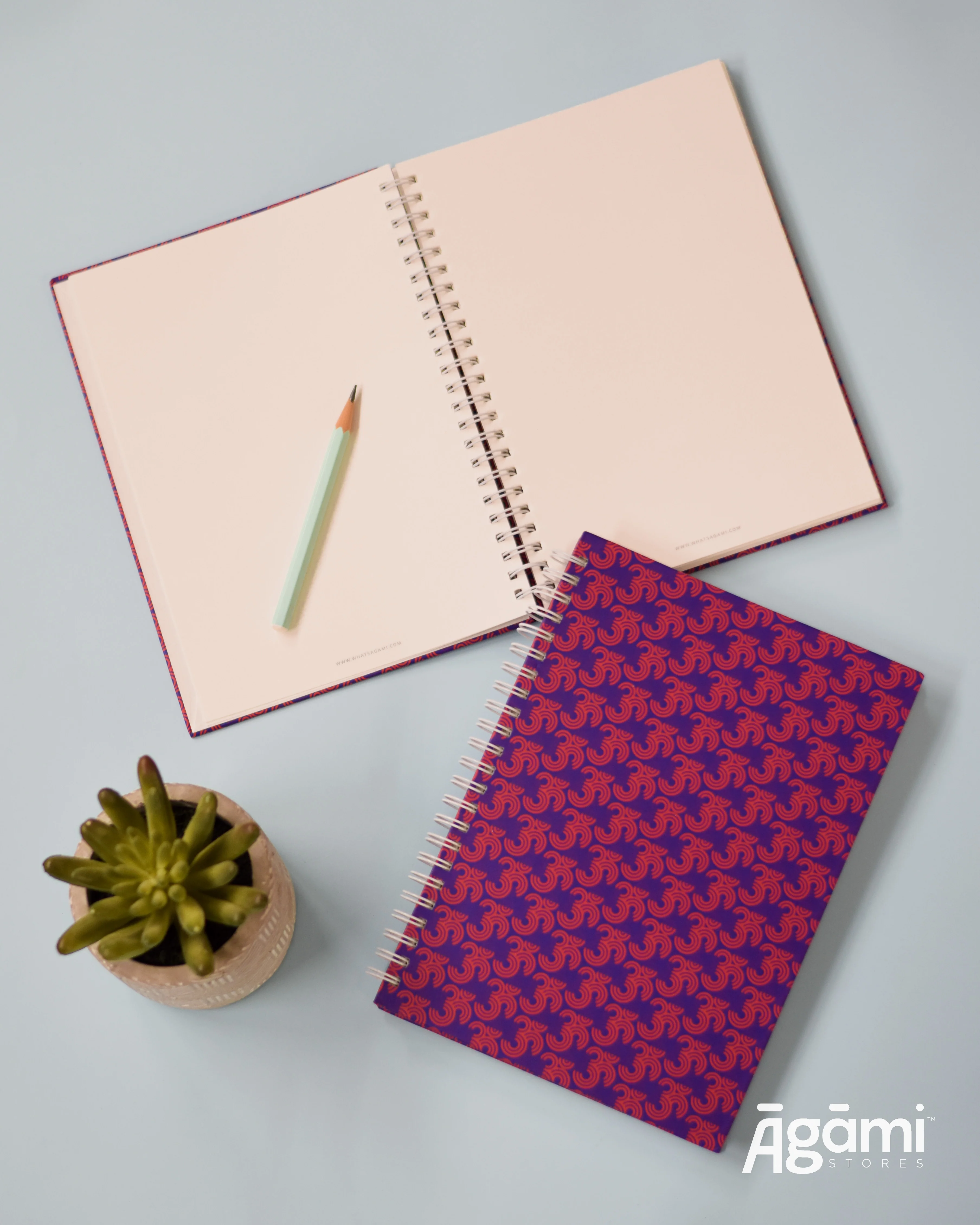 Om Pattern Spiral A5 Notebook | Purple - Image 4