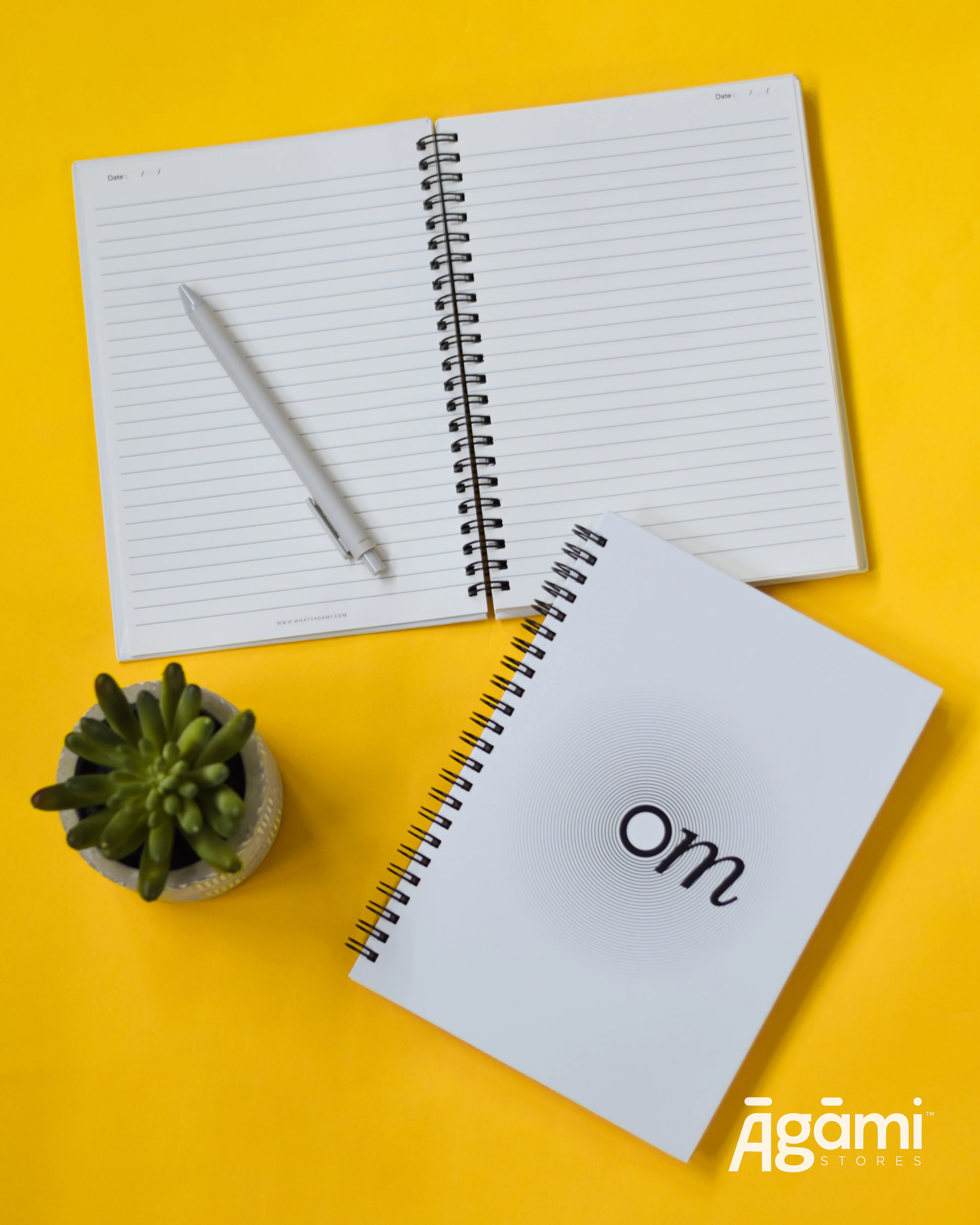 Om Vibes A5 Spiral Notebook | White - Image 3