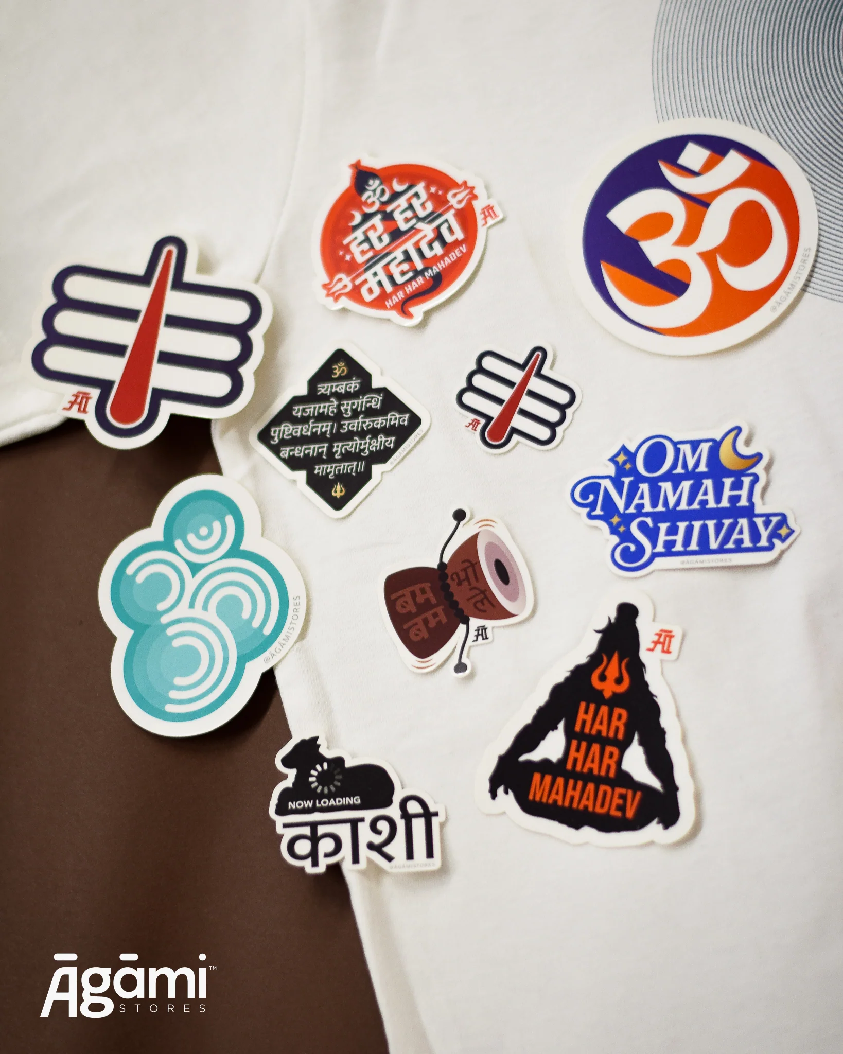 OM Vibes Shiva Pack | Round Neck T-shirt, Stickers & Badge - Image 3
