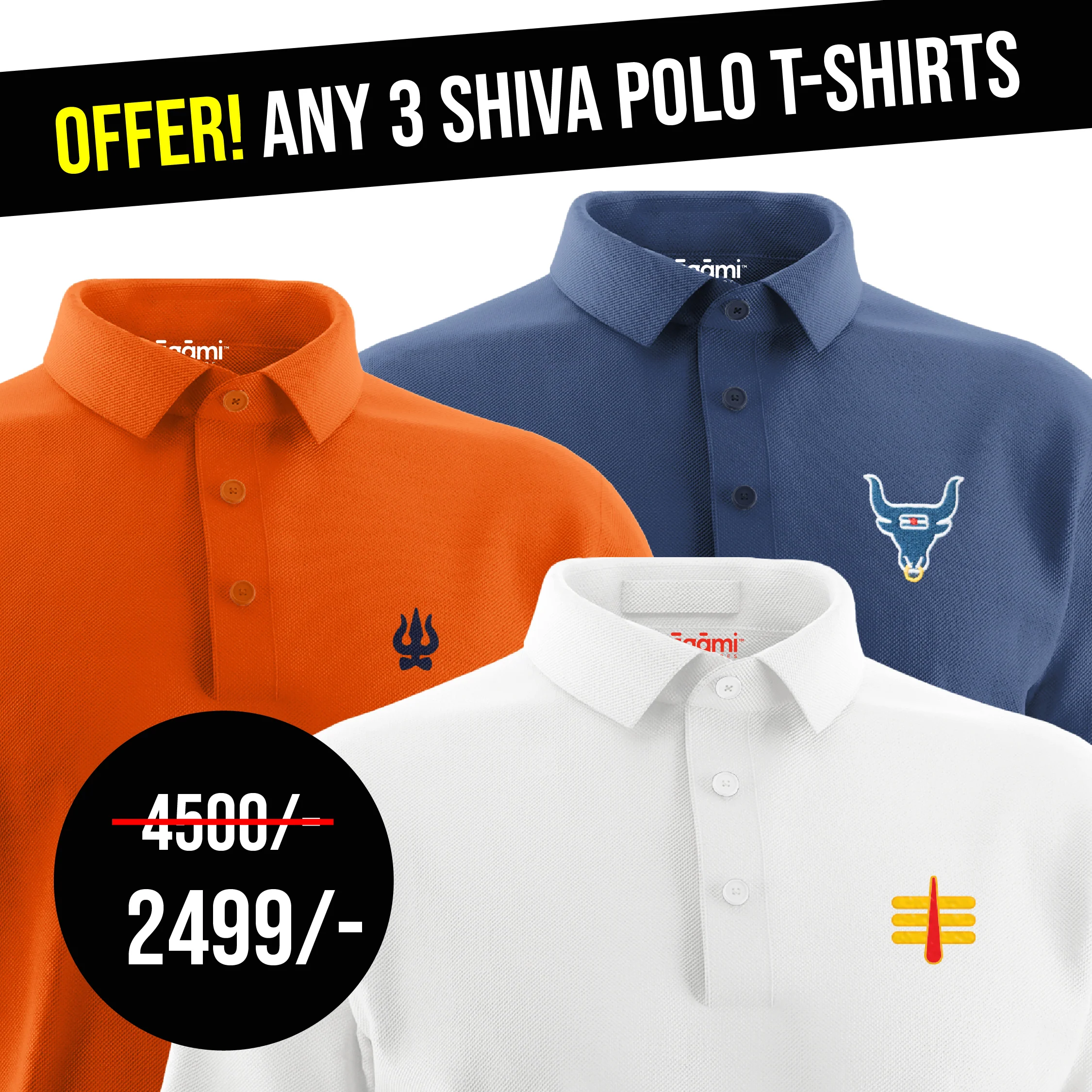 Combo Pack of 3 Shiva Polo Tshirts - Image 4