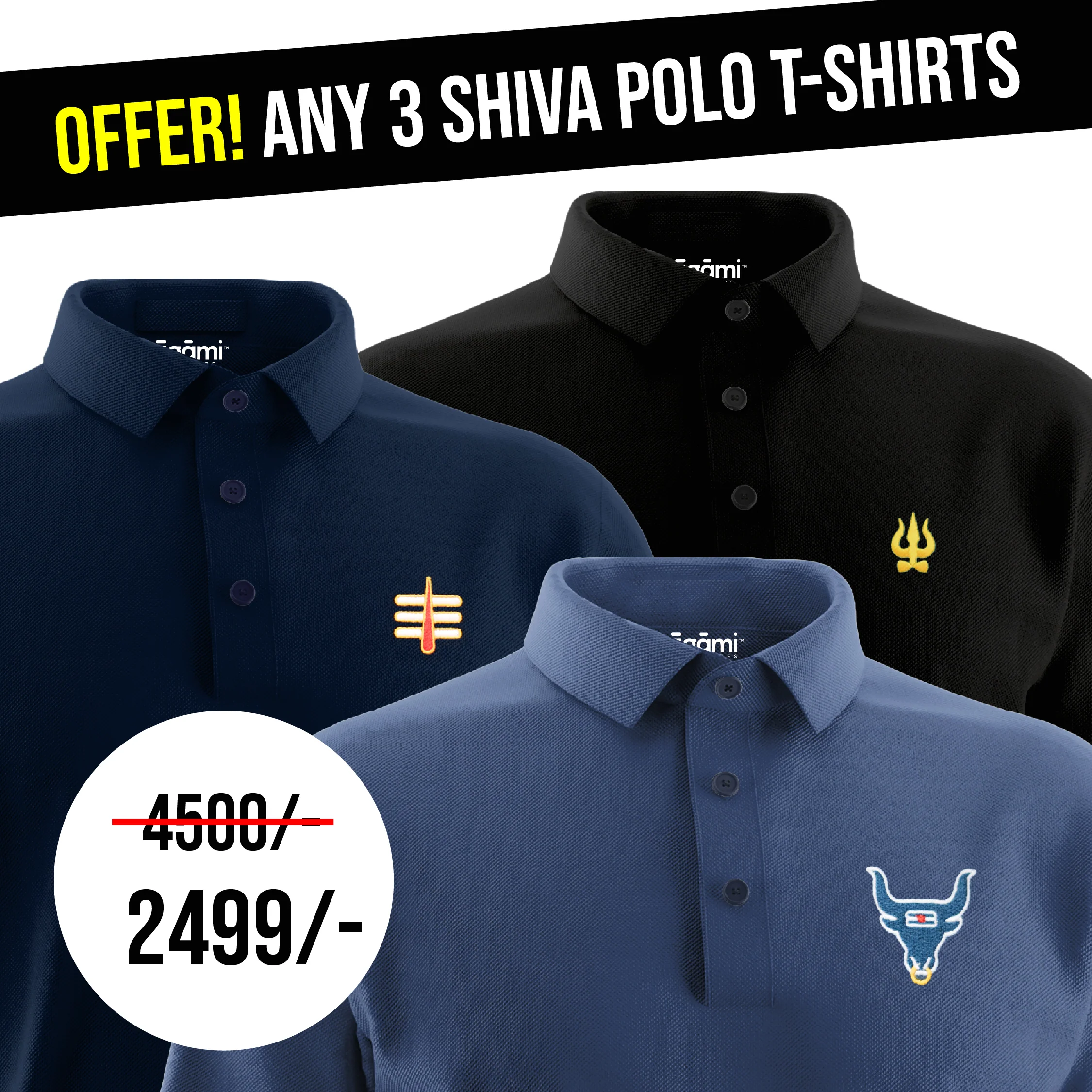 Combo Pack of 3 Shiva Polo Tshirts - Image 5