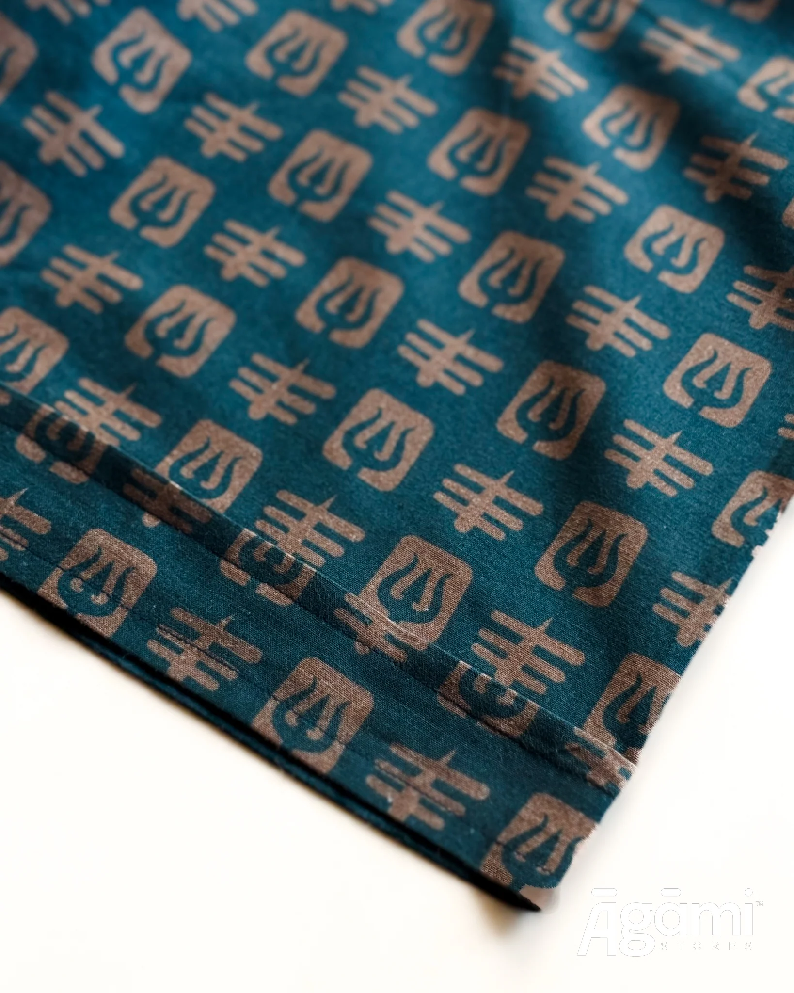 Printed Shiva Shirt - Slim Fit Half Sleeves Shirt | Teal Blue - Image 10
