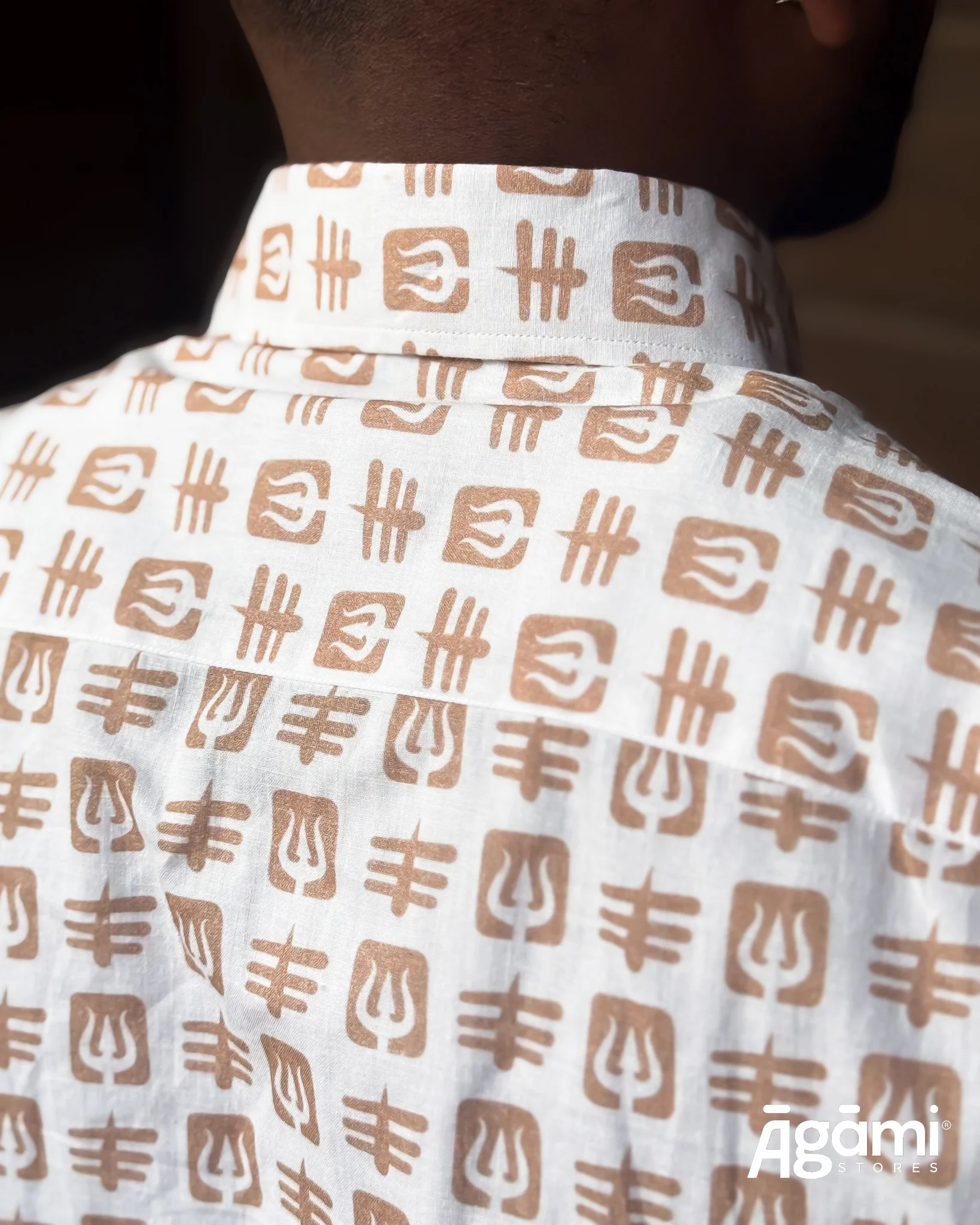 Printed Shiva Shirt - Slim Fit Full Sleeves Shirt | White - Image 5