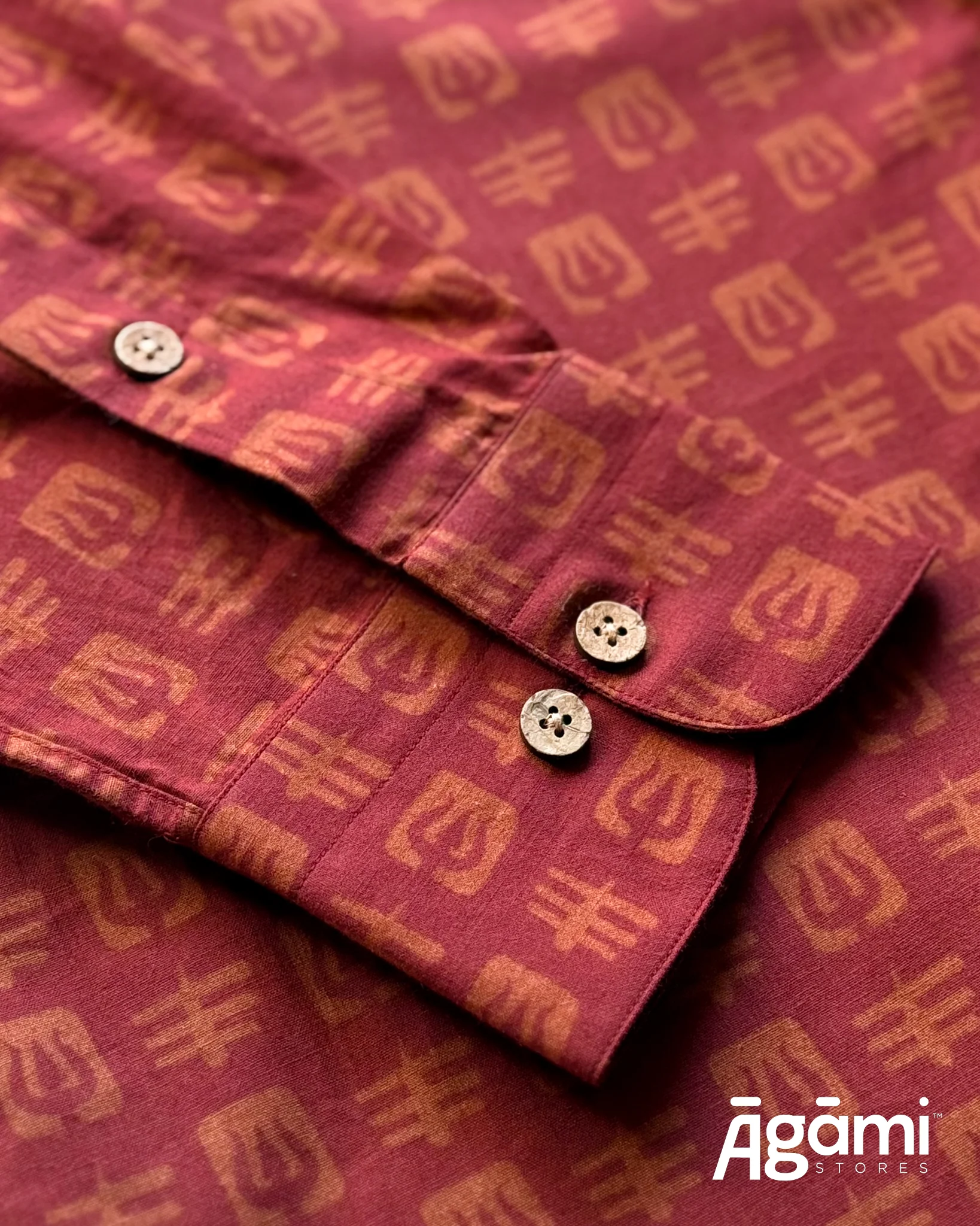 Printed Shiva Shirt - Slim Fit Full Sleeves Shirt | Maroon - Image 7