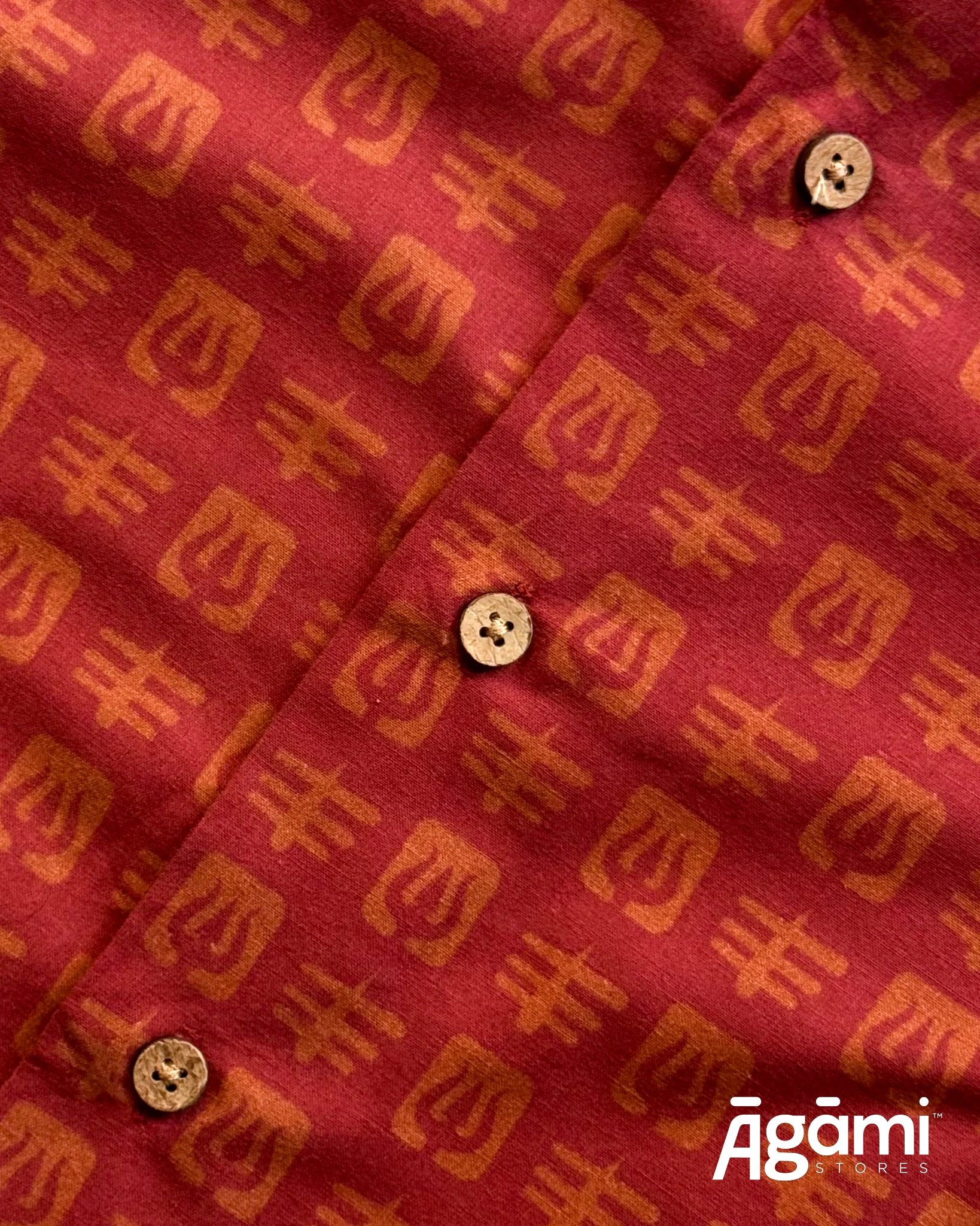 Printed Shiva Shirt - Slim Fit Full Sleeves Shirt | Maroon - Image 9