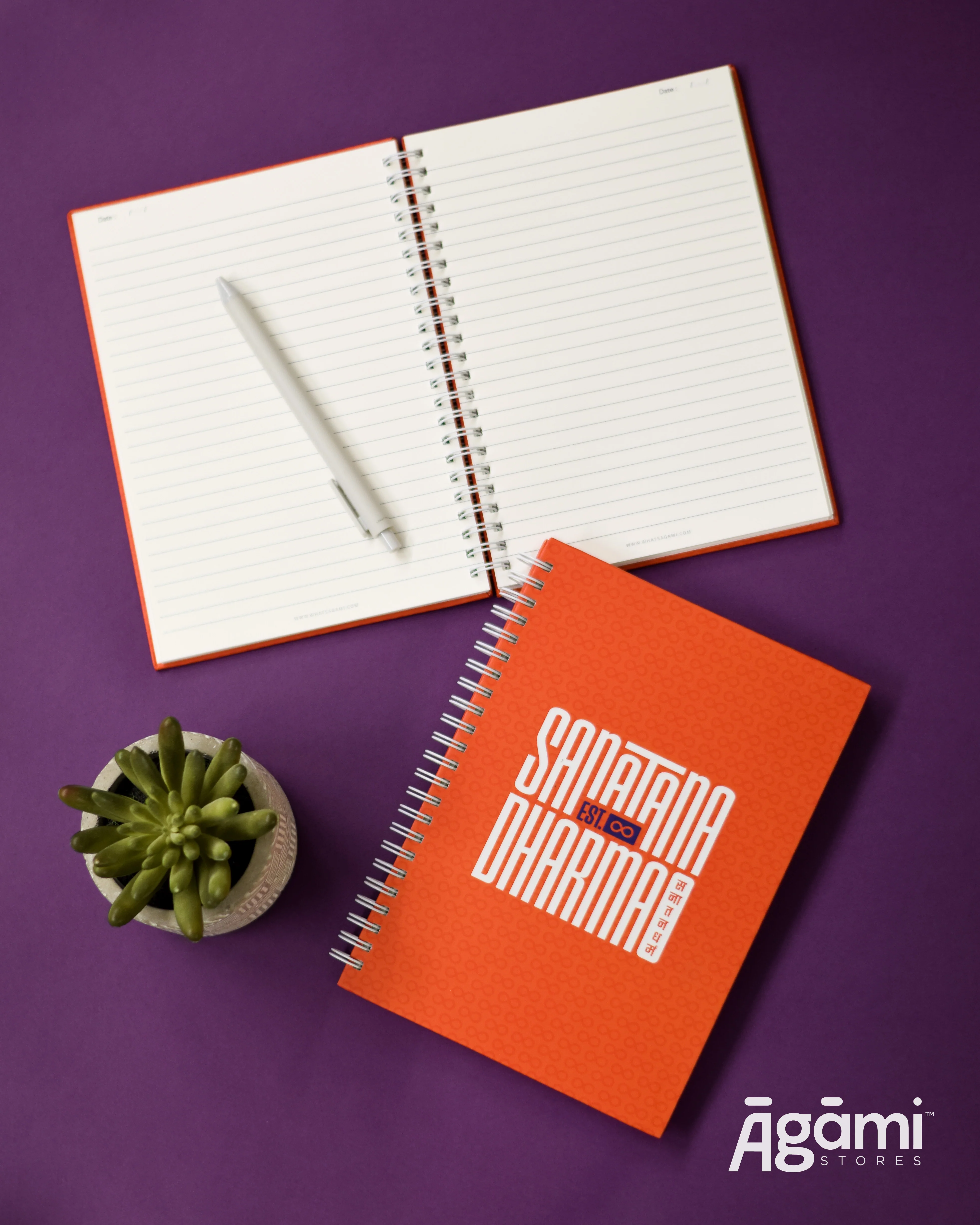 Sanātana Dharma A5 Spiral Notebook | Orange - Image 3