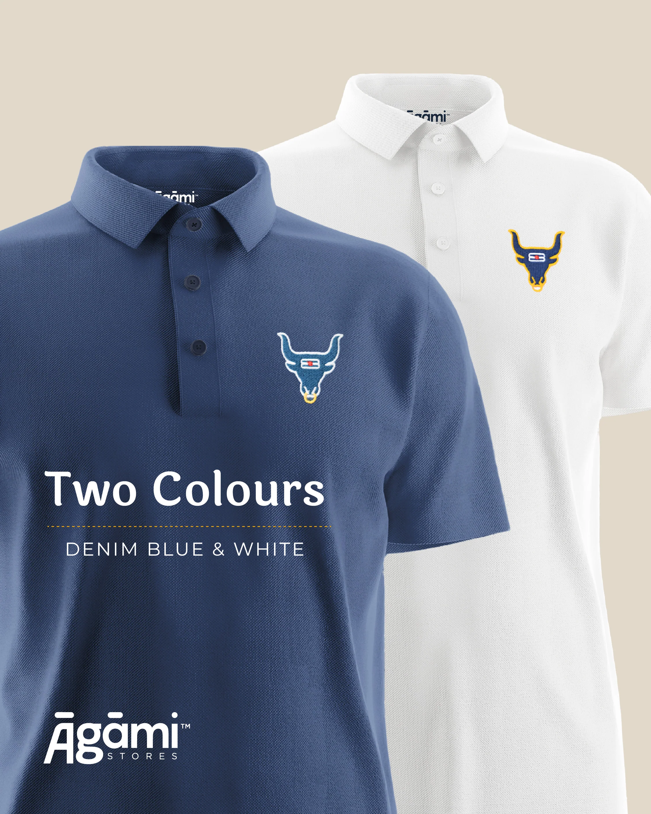 Shiva Nandi Polo Neck Tshirt - Denim Blue | Regular Fit - Image 5