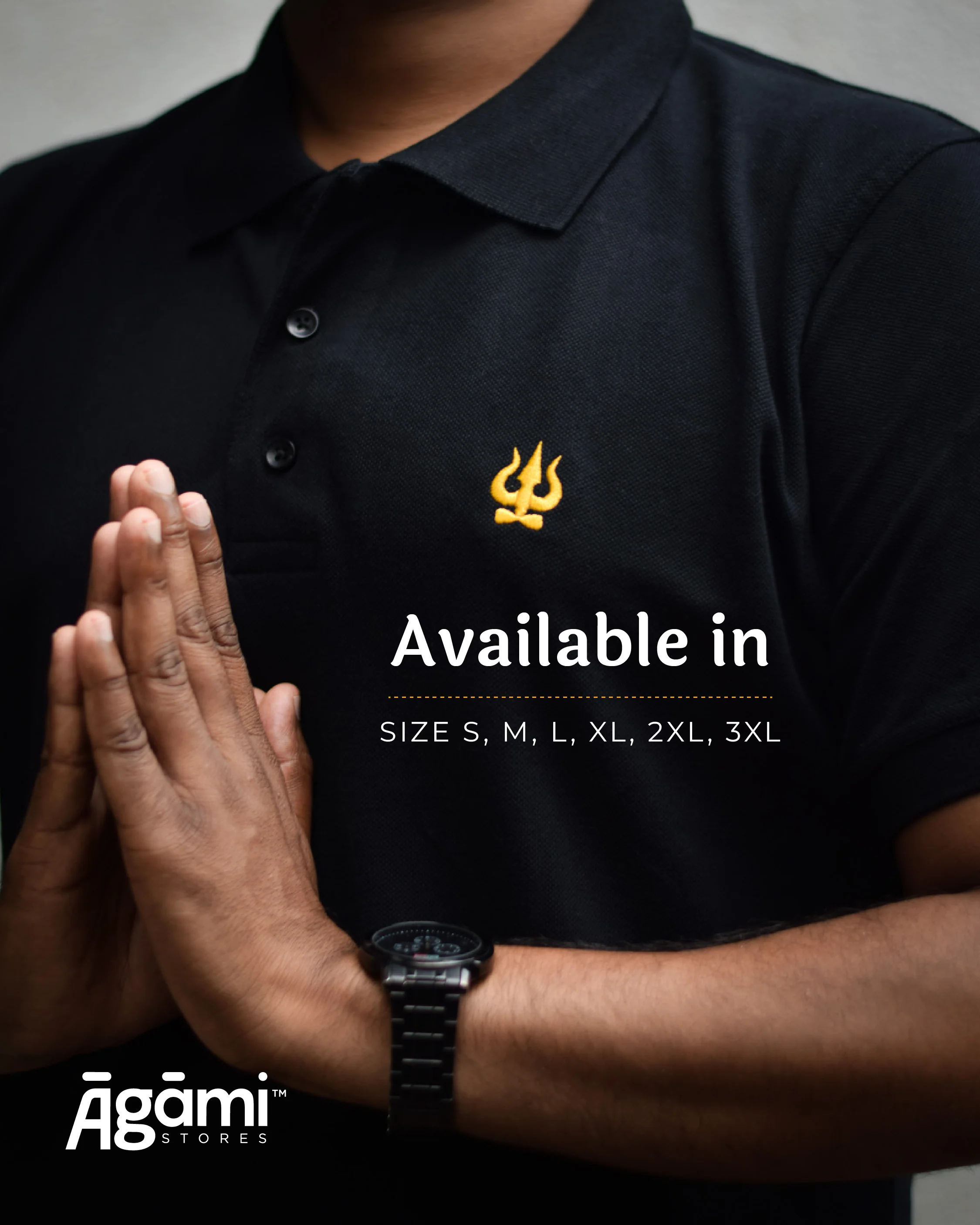 Trishul Polo Neck - Black | Regular Fit - Image 4
