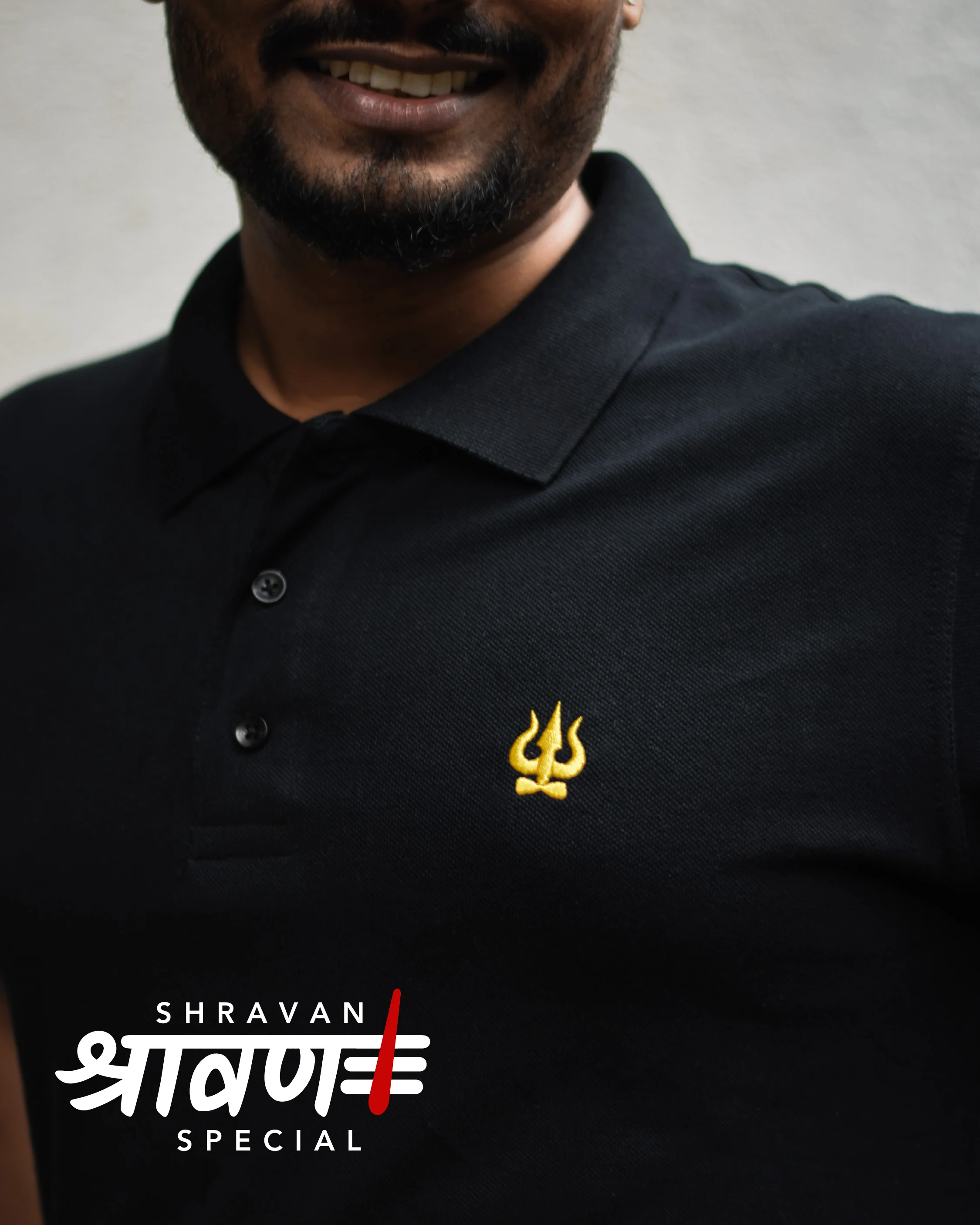 Trishul Polo Neck - Black | Regular Fit - Image 5
