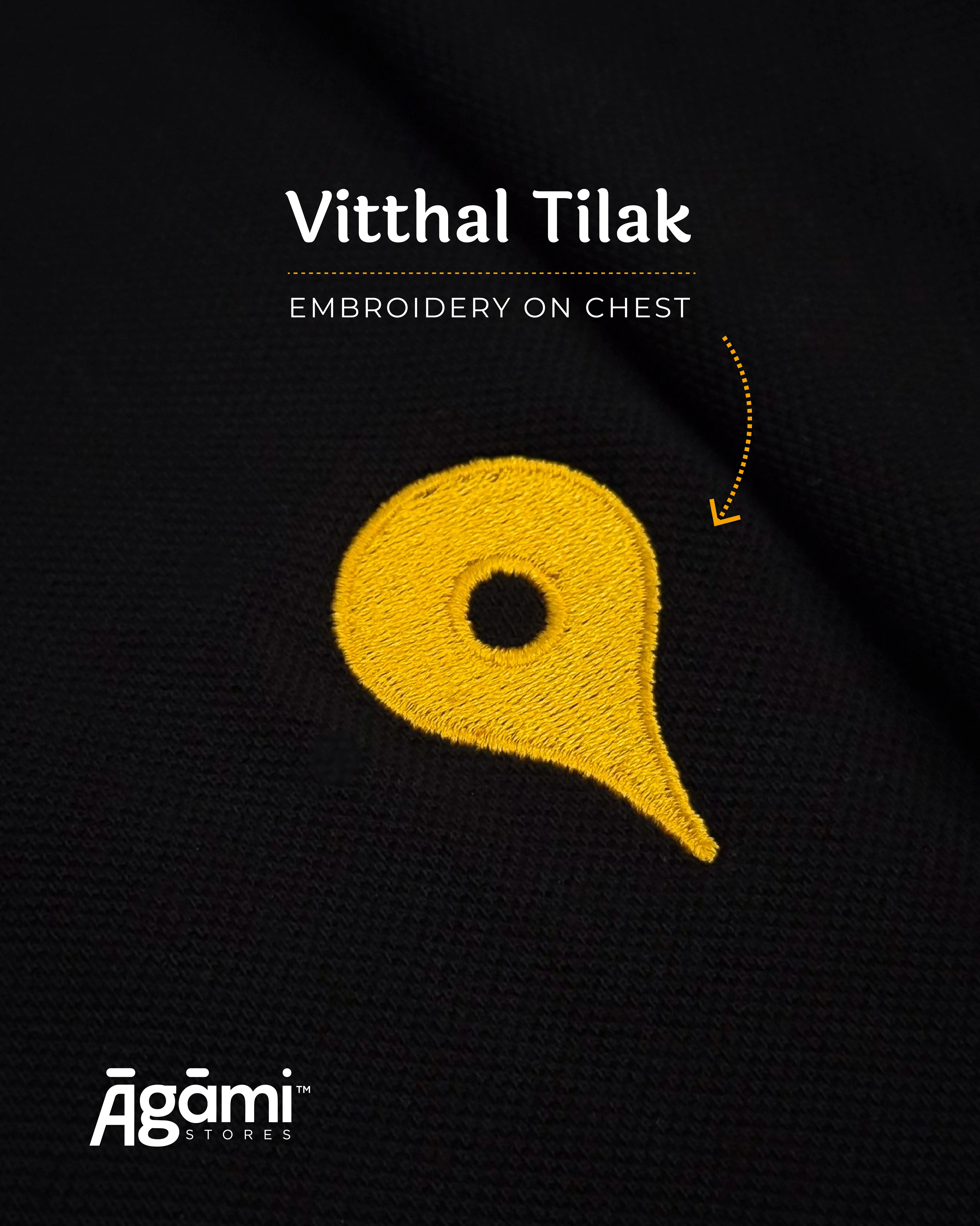 Vitthal Tilak Polo Tshirt - Black | Regular Fit - Image 4